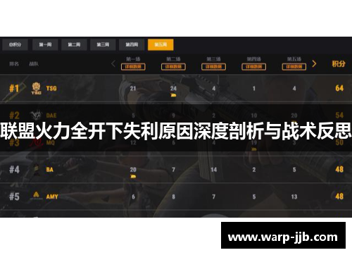 联盟火力全开下失利原因深度剖析与战术反思 联盟火力全开下失利原因深度剖析与战术反思